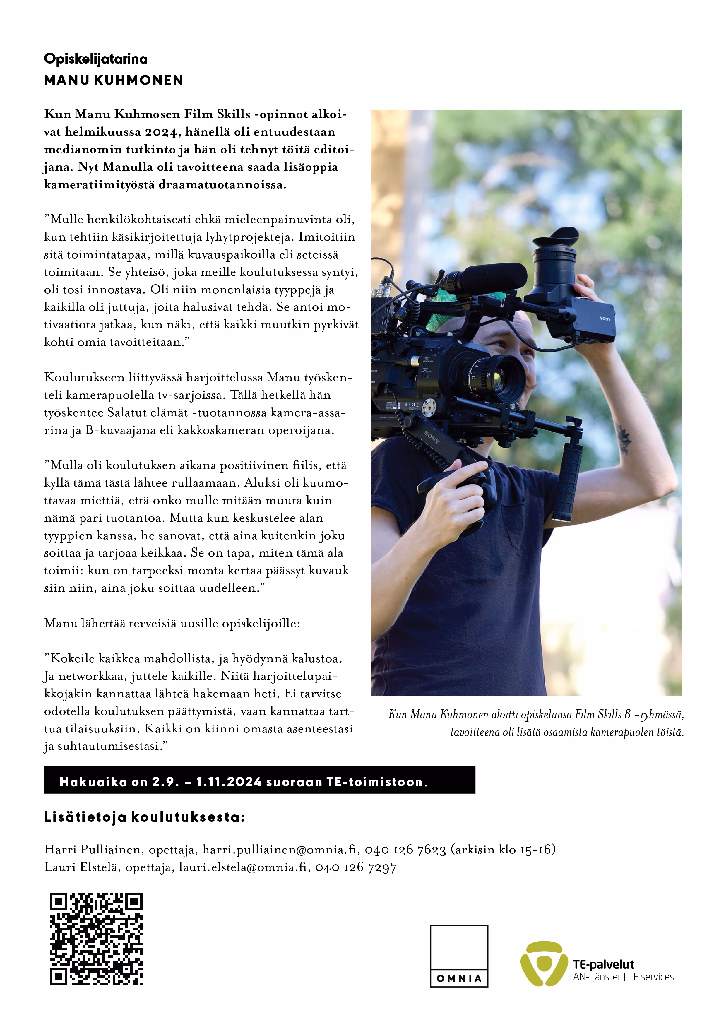 Film Skills brochure page four